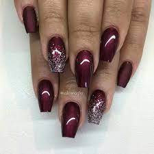 Classy Burgundy Nails Red Acrylic Nails Burgundy Nail Designs