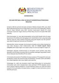 Kementerian pendidikan malaysia atau kpm (dahulunya kementerian pelajaran) bertanggungjawab dalam membangunkan sebuah sistem pendidikan yang berkualiti bertaraf dunia bagi memperkembangkan potensi individu sepenuhnya dan memenuhi aspirasi negara malaysia. Lebih 40 Initiatif Kpm Selepas 100 Hari Petadbiran Ph Maszlee Malik Edisiviral