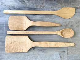 Bread was made at home. Wooden Kitchen Utensils Set Large Flipper Small Flipper Cooking Spoon Spatula Cooking Spoon Wooden Kitchen Utensils Set Wooden Kitchen Utensils
