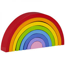 Recomendado a partir de los cinco años en adelante. Nenittos Arco Iris De Madera 8 Piezas