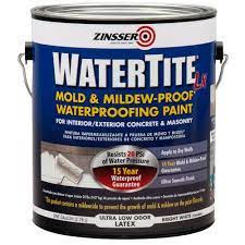 Kilz® basement & masonry waterproofing paint is a premium, interior/exterior waterproofing paint designed for porous concrete and masonry surfaces. Zinsser 1 Gal Watertite Lx Low Voc Mold And Mildew Proof White Water Based Waterproofing Paint 2 Pack 270267 The Home Depot
