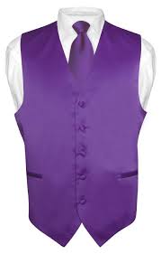 Men S Dress Vest Necktie Solid Purple Indigo Color Neck Tie Set For Suit Tux Mens Dress Vests Vest Dress Men Dress