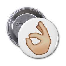 Ok Hand Sign Emoji Ok Hand Sign Buttons Pinback Signs