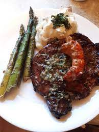Check spelling or type a new query. Rib Eye Steak Lobster Tail Asperagus Potatoes And On The Side Mushrooms Cooked In Wine And Butter Not Pi Steak And Lobster Tail Ribeye Steak Steak And Lobster