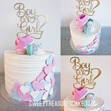 Boy Or Girl Gender Reveal Babyshower Cake Sweettreasures Sweettreasurescakeco Cake Johannesburg Southafrica Bi Custom Cake Toppers Cake Cake Co