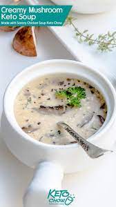 Keto Chow Creamy Mushroom Soup Recipe Creamy Mushroom Soup Stuffed Mushrooms Creamy Mushrooms