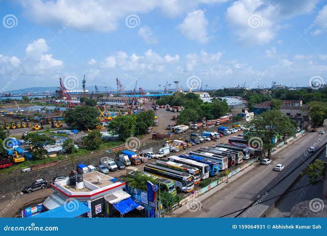 Mumbai, August 2019, India: Downtown View of Mumbai Port Area. Busy Crane and Truck Working in Dock Area of Mumbai Editorial Photo - Image of docked, arabian: 159064931