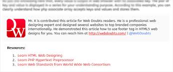 Html5 Footer Element At Bottom Of Content Section Professional Web Design Html5 Css3 Html5