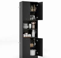 ‫Amazon.com: SILKYDRY ארון מזווה למטבח, ארון חדר אוכל עם 4 ...‬‎