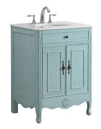 View of white wooden bathroom vanity cabinet with mirror. Modetti Mod081lb 26 Provence 26 Inch Single Bathroom Vanity Set In Light Blue