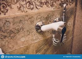 El Pulverizador De Bidet De Acero Inoxidable Se Instala En La Pared Del Inodoro Para Usar Un Rociado De Agua Para Limpiar Y Limpi Imagen De Archivo Imagen De Instale Arma