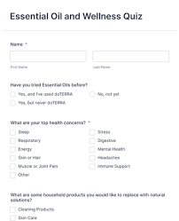 In an internal combustion engine, oil lubricates the parts that run against each other which saves them from wearing out and it. Essential Oil And Wellness Quiz Form Template Jotform