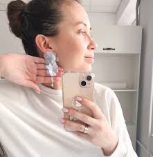 Blue Flowers Chiffon Earrings, Bridal Dusty Blue Earring, Boho Blossom Sky  Blue Accessories,