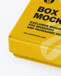 Glossy Gift Box Mockup In Box Mockups On Yellow Images Object Mockups