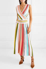 Pink Wrap Effect Striped Cotton Midi Dress Missoni Cotton Midi Dress Cotton Dress Summer Dresses
