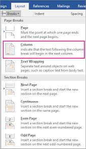 This shows two examples of splitting text into columns in word. Insert A Column Break Word