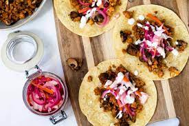 Taco flavors must be rotated! Tempeh Tacos With Mushrooms And Pickled Vegetables Live Slow Run Far