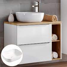 Quadro bad waschtisch unterschrank 60 cm. Waschtisch Unterschrank 80cm Mit Keramikbecken Toskana 56 In Hochglanz
