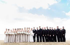 Fashion men suits brand new black tailcoat groom tuxedos wedding. Champagne Colored And Black Bridal Party Attire