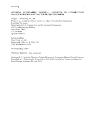 We did not find results for: Pdf Applying Alternative Technical Concepts To Construction Manager General Contractor Project Delivery