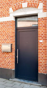 Voordeur Met Vol Isolatiepaneel En Spionoogje Pvc Schuco Antractietgrijs Ral7016 Voordeur Deuren Deur