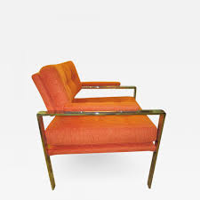 Milo Baughman Unusual Milo Baughman Orange Chrome Lounge Chair Mid Century Modern
