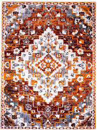 Buy 8 X 10 Area Rug Burnt Orange Southwestern Diamond Rug For Living Room Dining Room Bedroom T Living Room Orange Burnt Orange Living Room Rugs In Living Room