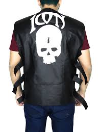 Men S Skull Icon Motorcycle Leather Vest Jackets Maker You can either wear this icon skull jacket casually or formally. men s skull icon motorcycle leather vest