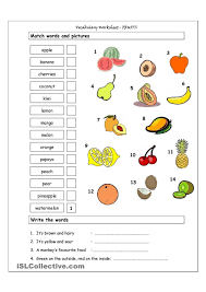 Vocabulary Matching Worksheet Fruit Spanish Worksheets Learning Spanish Spanish Food Unit