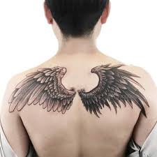 Tattoo Sticker Wings Large Back Men And Women Angel Demon Wings Waterproof Feather Simulation Tattoo Black And White Full Back Amazon De Beauty