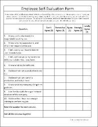 free basic employee self evaluation form from formville