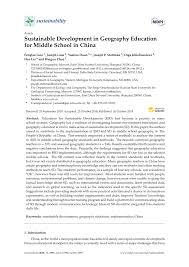 Pdf Sustainable Development In Geography Education For Middle School In China
