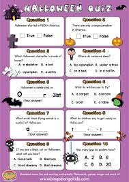 Questions and answers about folic acid, neural tube defects, folate, food fortification, and blood folate concentration. Easy Halloween Quiz For English Classes Bingobongo
