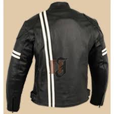 Black And White Striped Jacket Mens Men Motorcycle Black White Stripes Leather Jacket Mens Bker Jacket Distressed Leather Jacket Black White Stripes Jackets