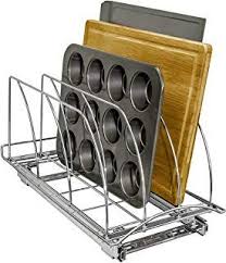 Amazon Com Cabinet Organizer Tray Organization Pull Out Kitchen Cabinet Bakeware Organization