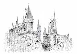 Dessin du château de Poudlard Harry Potter Impression Wall - Etsy France