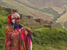 An  Inca playing an instrument 