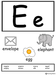 Download letter e images and photos. Free Letter E Alphabet Flash Cards For Preschoolers Myteachingstation Com