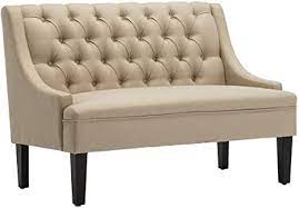 Diy, furniture, bench, tutorial, highback. Amazon Com Modern Settee Bench For Dining Room Entryway Upholstered Banquette Button Tufted Loveseat With Wood Legs Khaki Table Benches