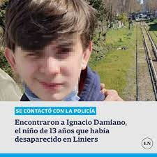 Ignacio damiano, de 13 años, había desaparecido el lunes tras «ratearse» del colegio con un amigo y no acudir al lugar en el que quedó en encontrarse con su madre. Nxlchu6j0adicm