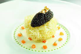 93 Joel Robuchon Crispy Soft Boiled Egg In Light Comte Cheese Sauce With Iberico De Bellota Ham Presented By Gre Joel Robuchon Comte Cheese French Cuisine