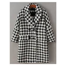 Black And White Coat Mens Black And White Houndstooth Double Breasted Coat 41 Liked On Polyvore Featuring Outerwear Coats Black W Black White Coat Clothes Design Houndstooth Coat