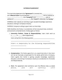 It can be used to document revisions, additions and deletions to the terms and conditions of an employment contract that is currently in force. Internship Contract Free Sample Docsketch