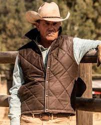 Kevin Costner Yellowstone John Dutton Vest New American Jackets Mens Vest Fashion Kevin Costner Western Vest