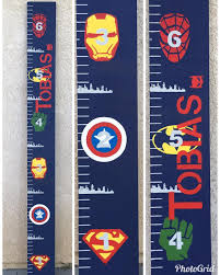 super hero avengers superman batman growth chart ruler