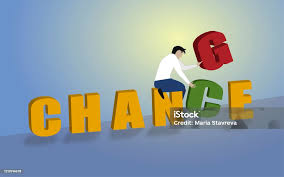 Konsep Change Dan Chance Ilustrasi Stok