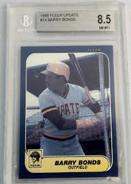 Barry lamar bonds (born july 24, 1964) is an american former professional baseball left fielder who played 22 seasons in major league baseball (mlb). Lot 1986 Fleer Update 14 Barry Bonds Rookie Baseball Card Graded