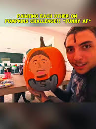 PAINTING EACH OTHER ON PUMPKINS CHALLENGE!! *funny af* #foryou #fyp  #boyfriend #girlfriend #prank #troll #EMERGENCY