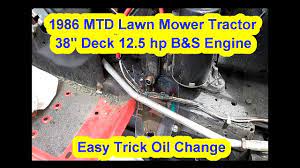 Mtd lawn mower oil change. Easy Trick Oil Change Mtd Yard Man Lawn Mower Tractor 38 Deck 12 5 Hp B S Engine Kohler Youtube