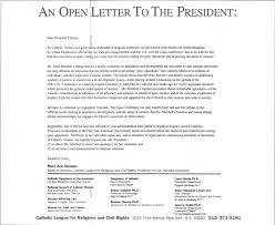 Encourage students to share their ideas on what the president should set as goals for his term in. An Open Letter To The President Catholic League